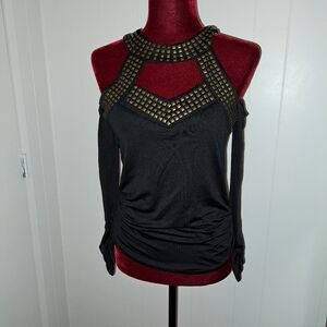 Black Studded Women's Top